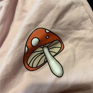 ROMWE Pink Shorts with Mushroom Design